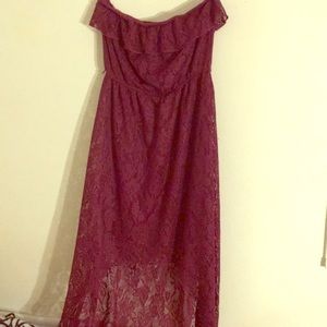 High low strapless laced dress.Worn once.